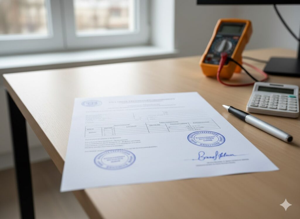 Villamos felülvizsgálat jegyzőkönyve